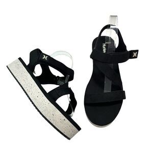 Hurley Women's Zesty Black Platform Sandals, 10‎